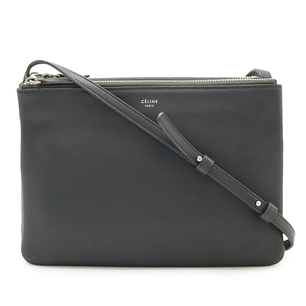Celine Trio Crossbody Bag Leather Gray